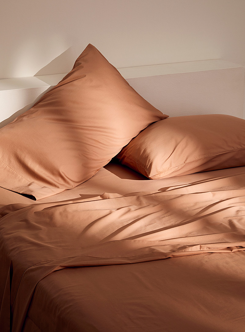 Simons Maison Terracotta Bamboo rayon and cotton sheet set 300-thread-count Fits mattresses up to 16 in