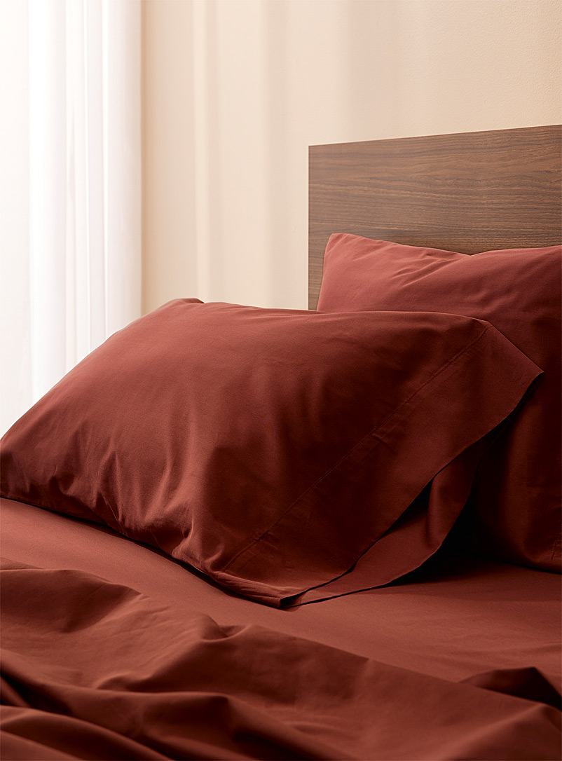 Simons Maison Dark Brown Bamboo rayon and cotton 300-thread-count pillowcases Set of 2