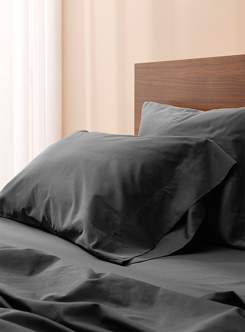 Simons Maison Charcoal Bamboo rayon and cotton 300-thread-count pillowcases Set of 2