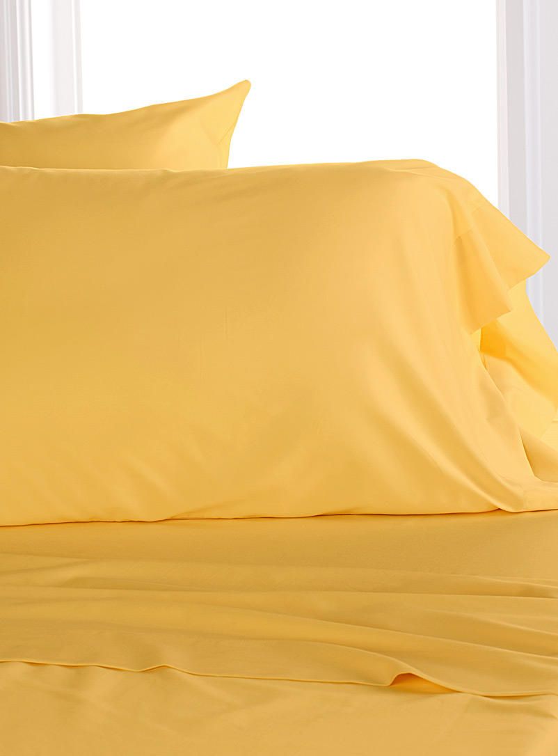 Simons Maison Bright Yellow Bamboo rayon and cotton 300-thread-count pillowcases King size, set of 2