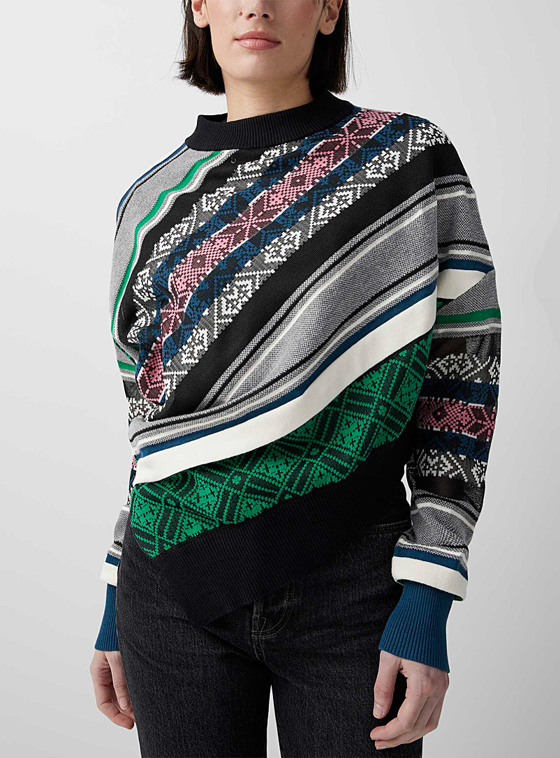 Sacai Assorted Oblique lines sweater for women