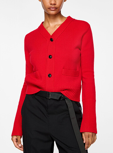 Sacai Red Red wool cardigan for women
