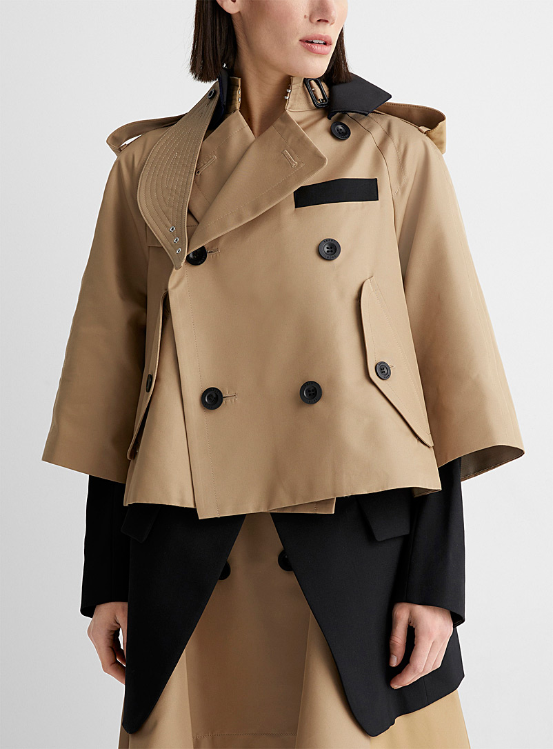 Layered trench coat and jacket