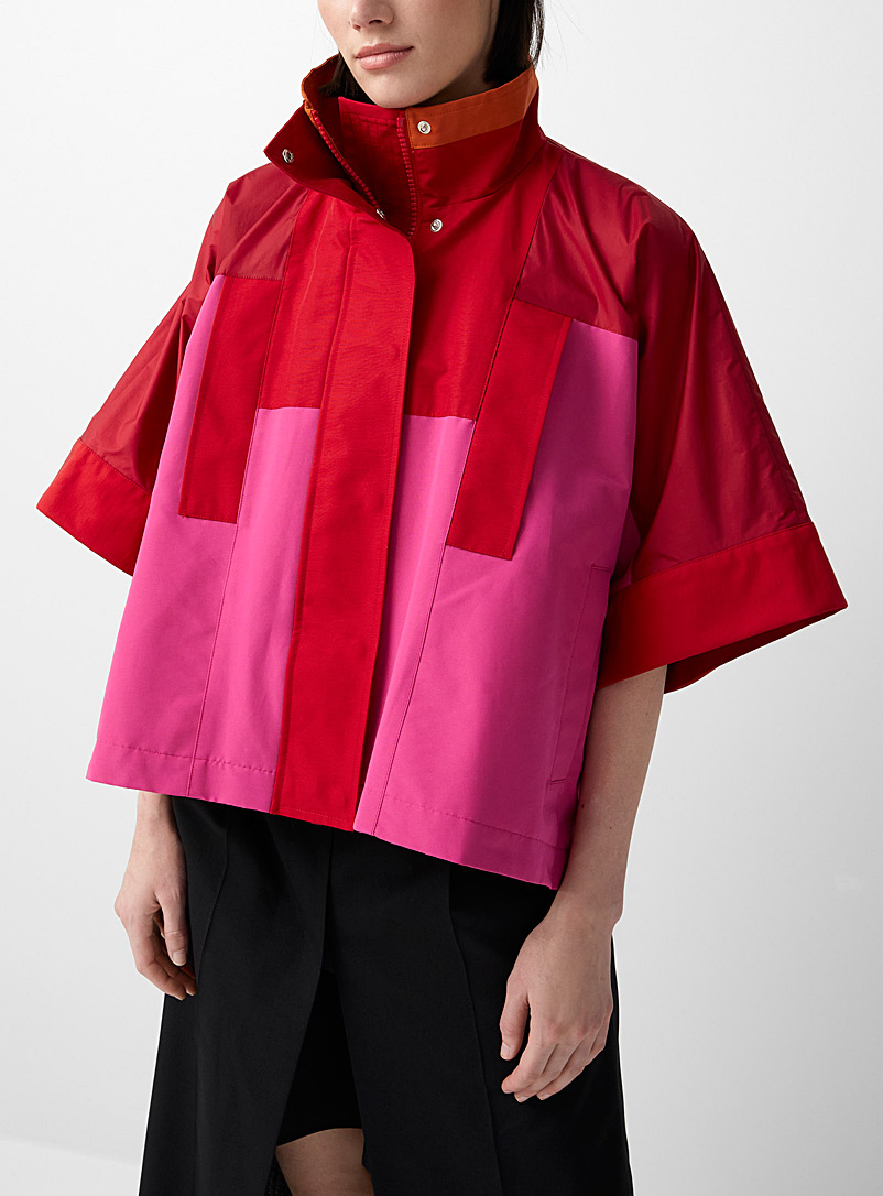 Sacai Pink Pink and red checkers jacket for women