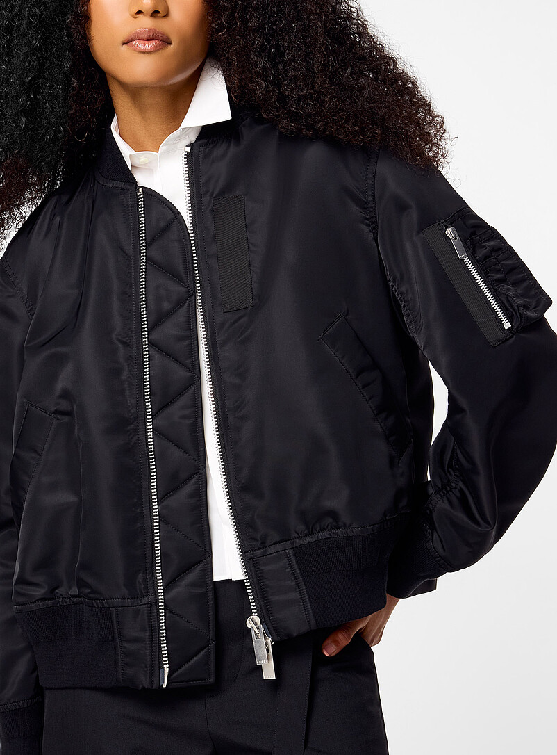 Sacai Black Chic bomber jacket for women