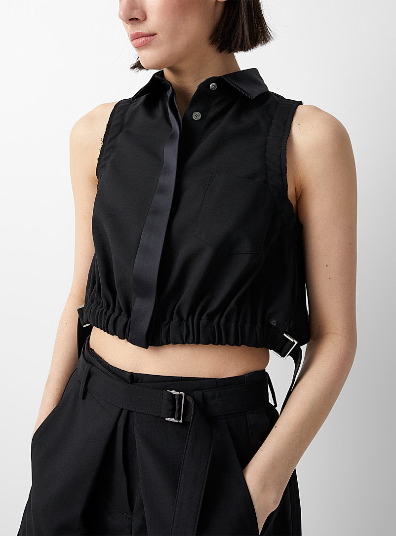 Sacai Black Sleeveless shirt top for women