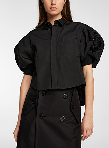 Bomber-sleeve shirt | Sacai | Shop Women's Designer Sacai Items Online ...