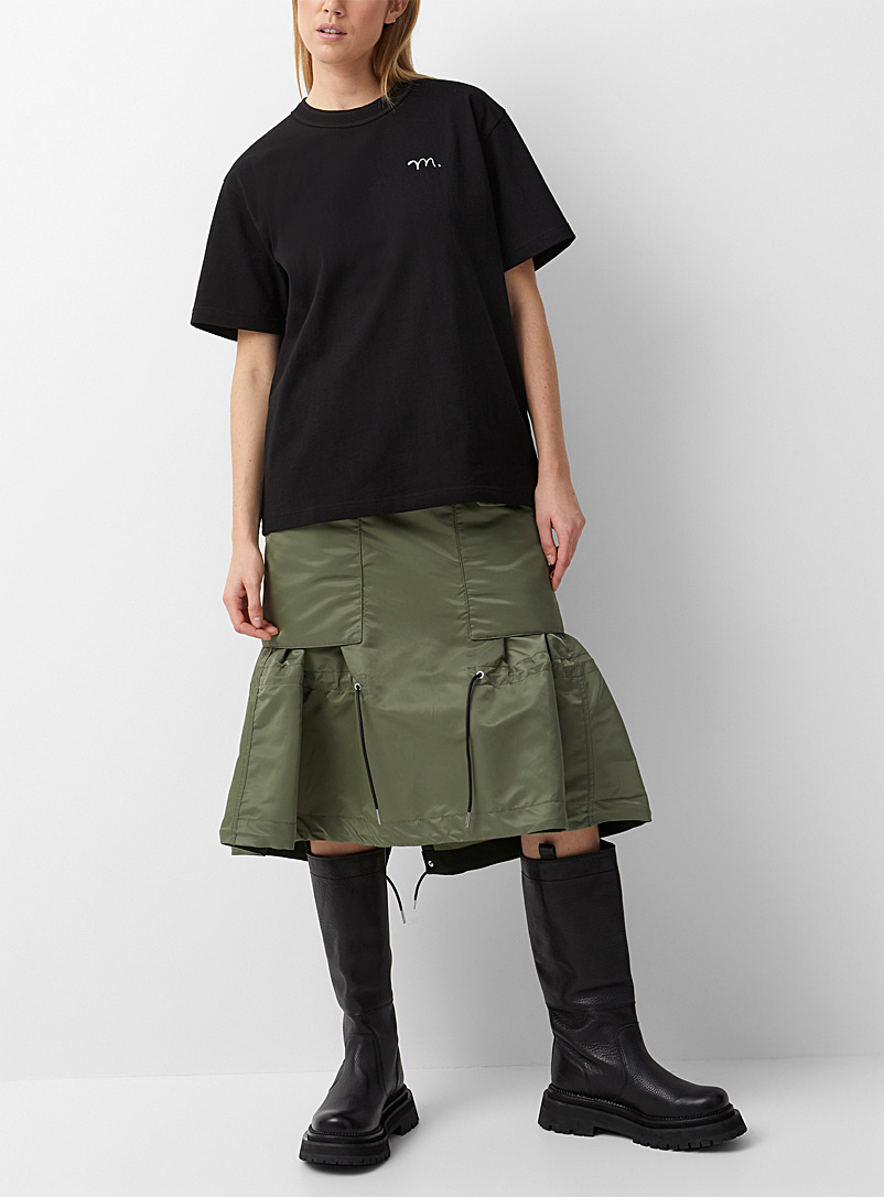 Sacai Khaki Bomber-style twill skirt for women