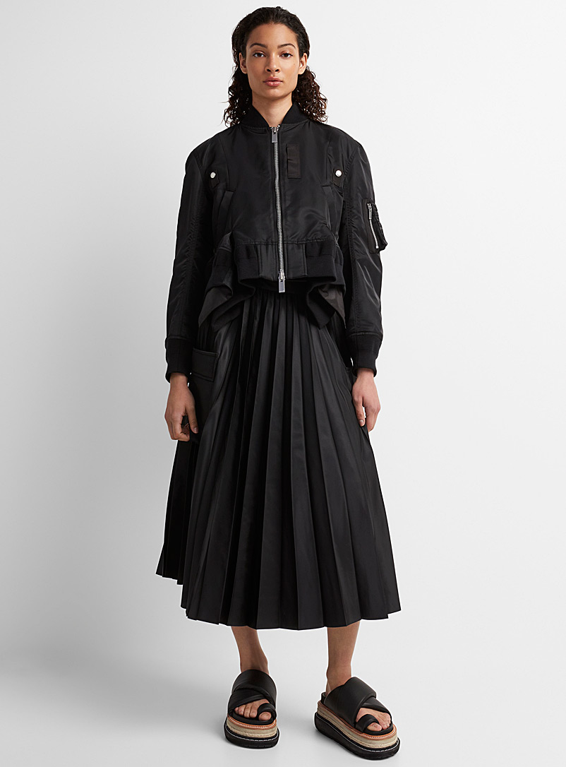 Sacai Black Utilitarian wraparound skirt for women