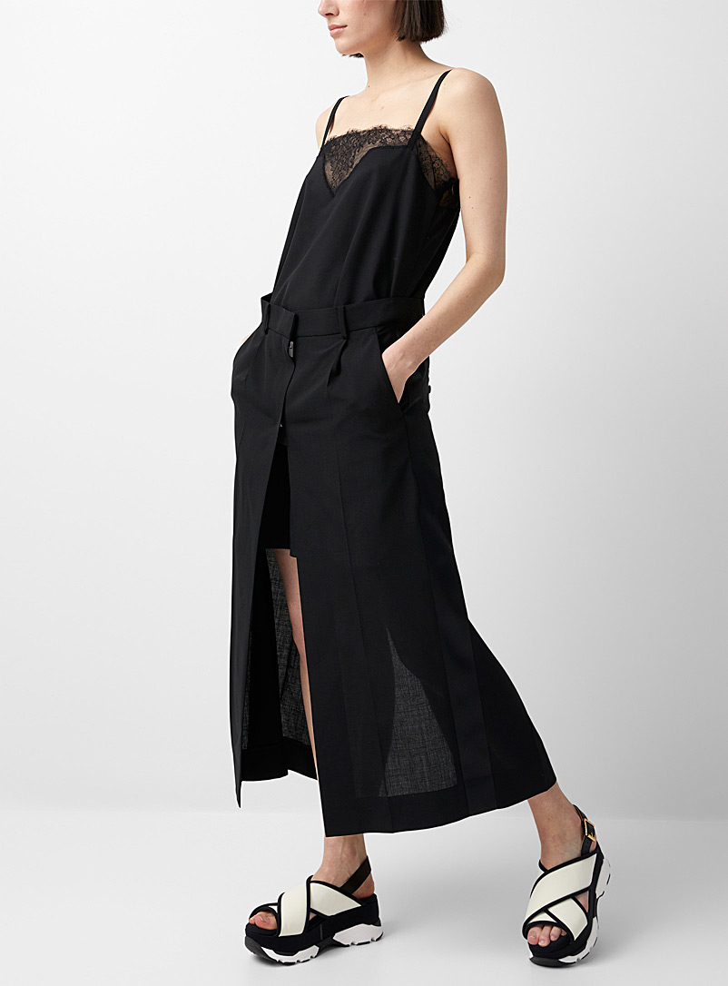 Sacai: La robe nuisette amalgame Noir pour femme