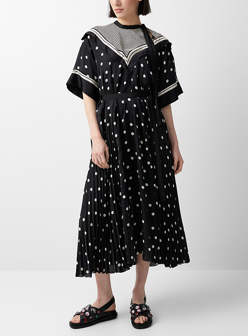 Sacai: La robe à foulard en pointe Noir pour femme