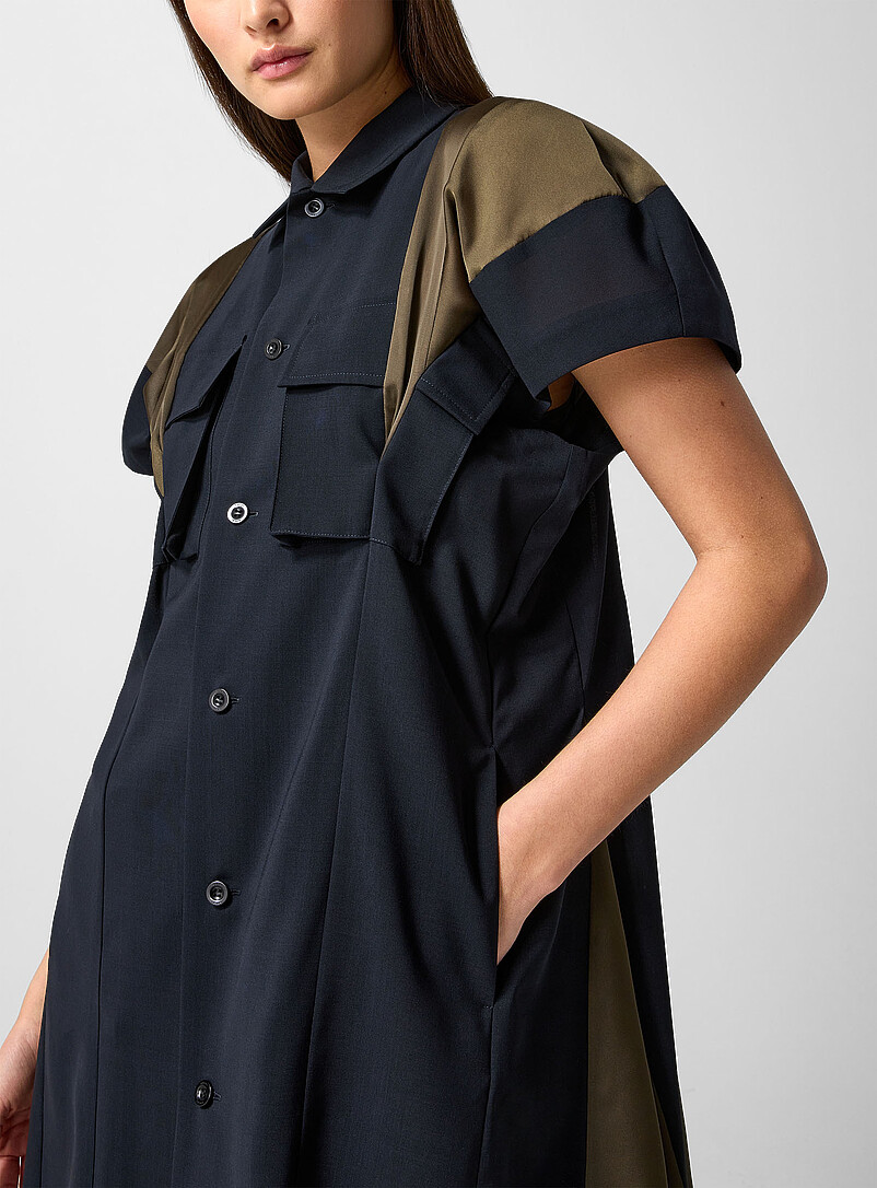 100% wool flared shirt dress | Sacai | Short | Simons