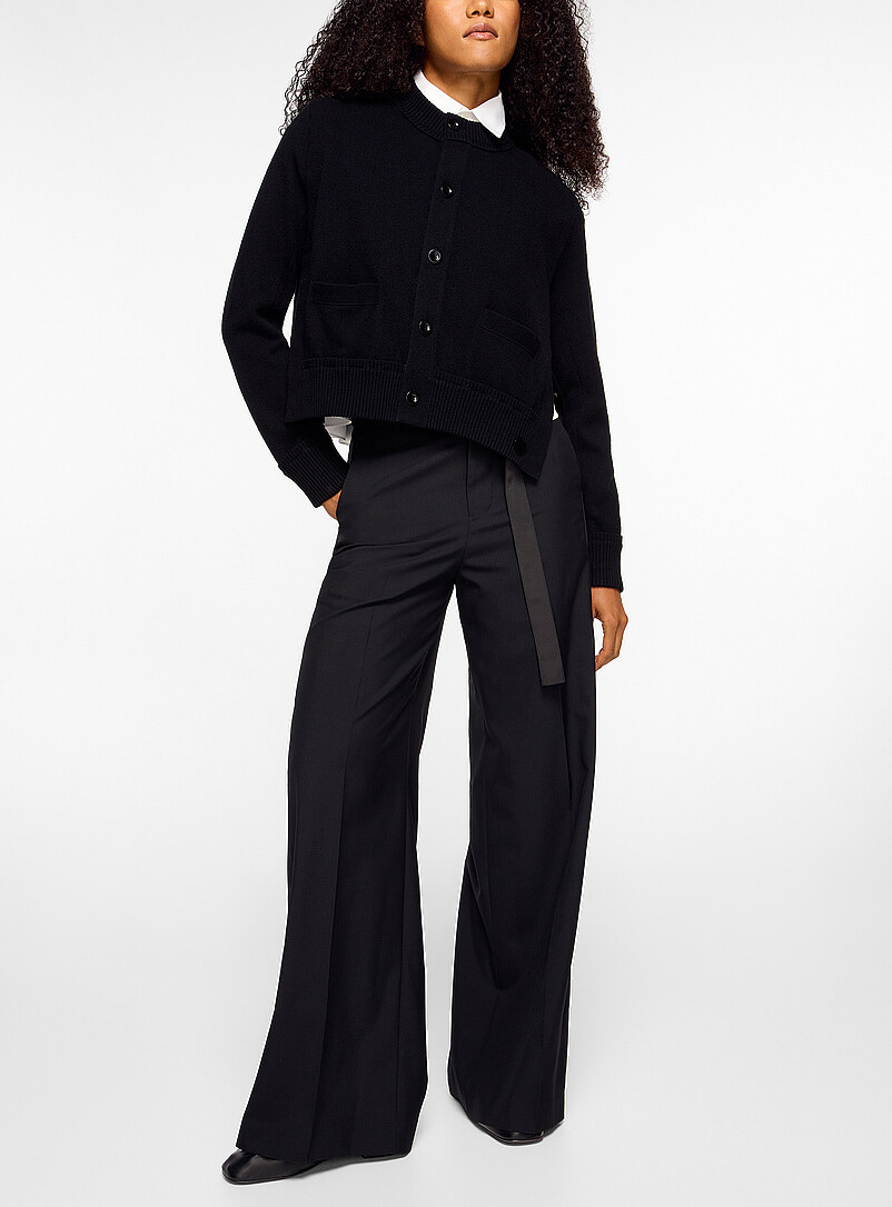 Button-up mock-neck wool cardigan product image 2