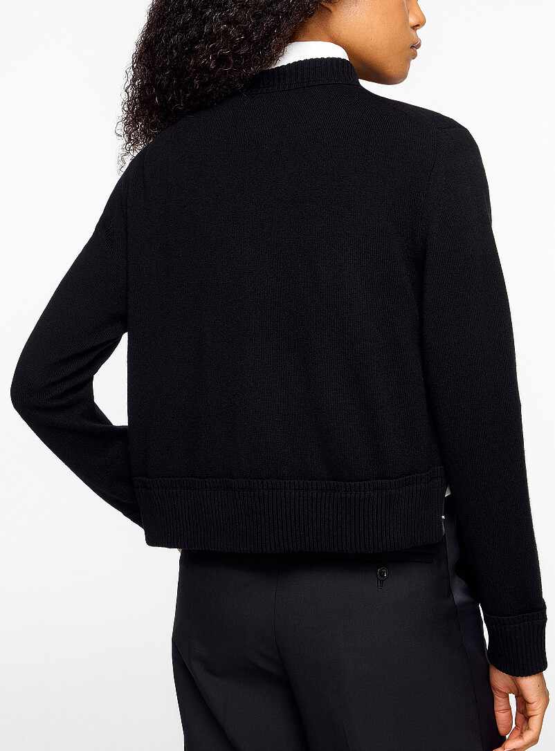 Button-up mock-neck wool cardigan product image 3