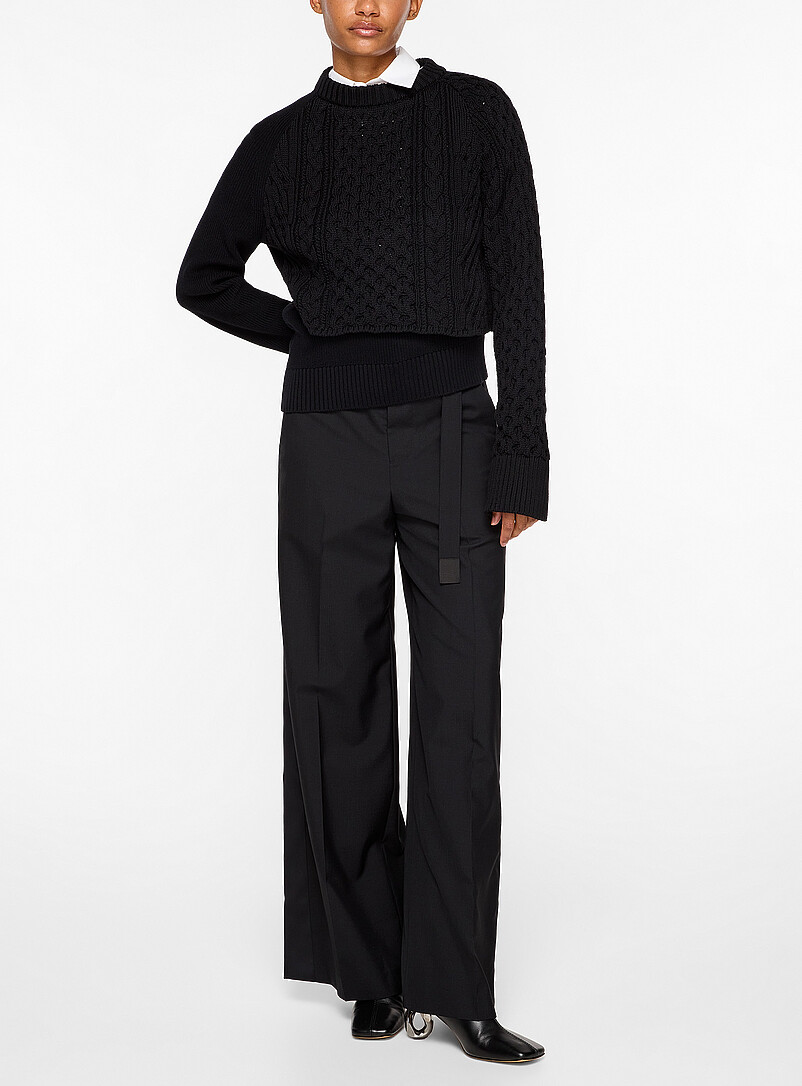 Layered cable-knit sweater product image (primary)