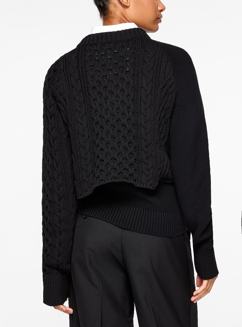 Layered cable-knit sweater product image 3