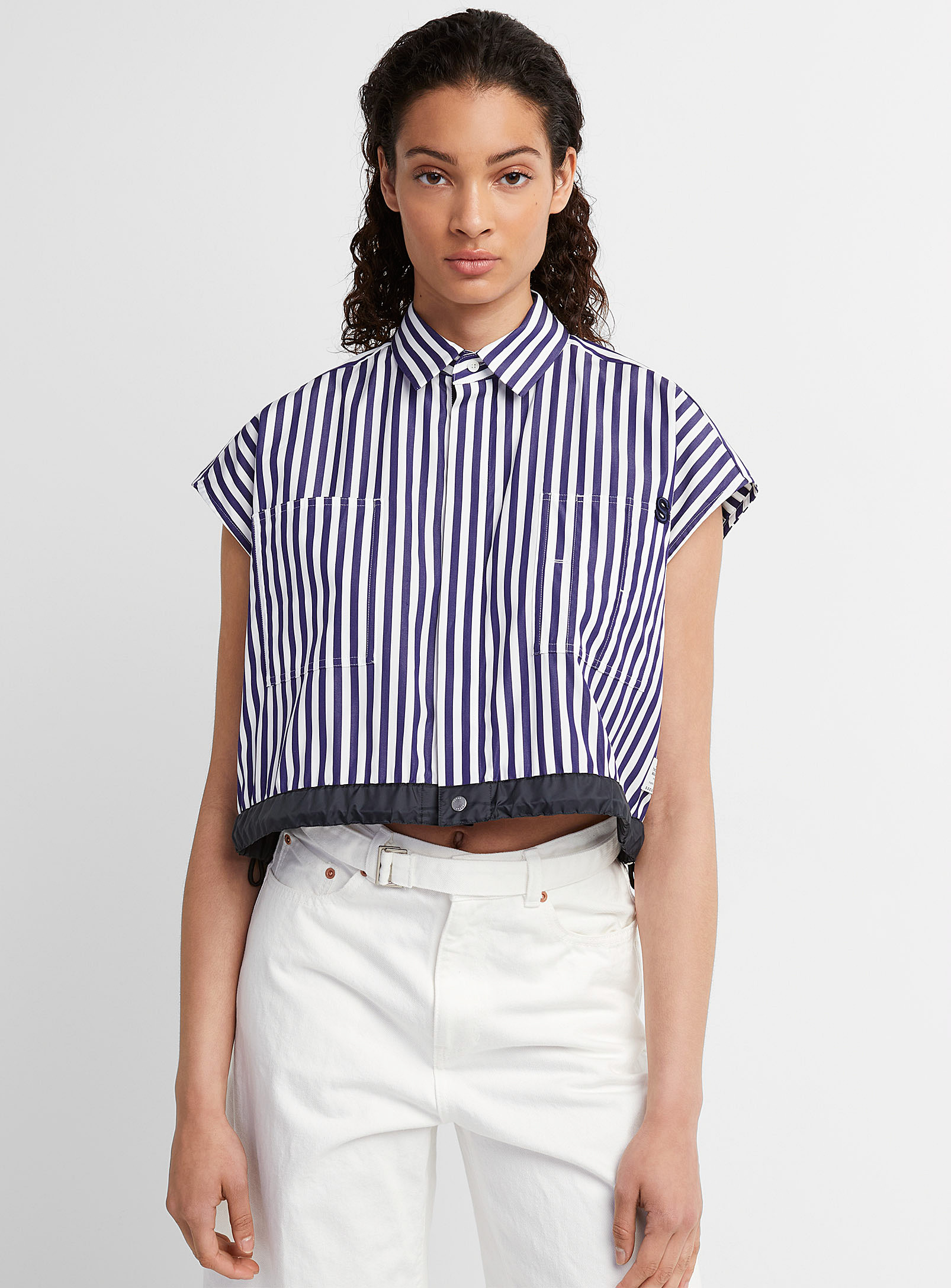 Sacai - Women's Embroidered S striped shirt