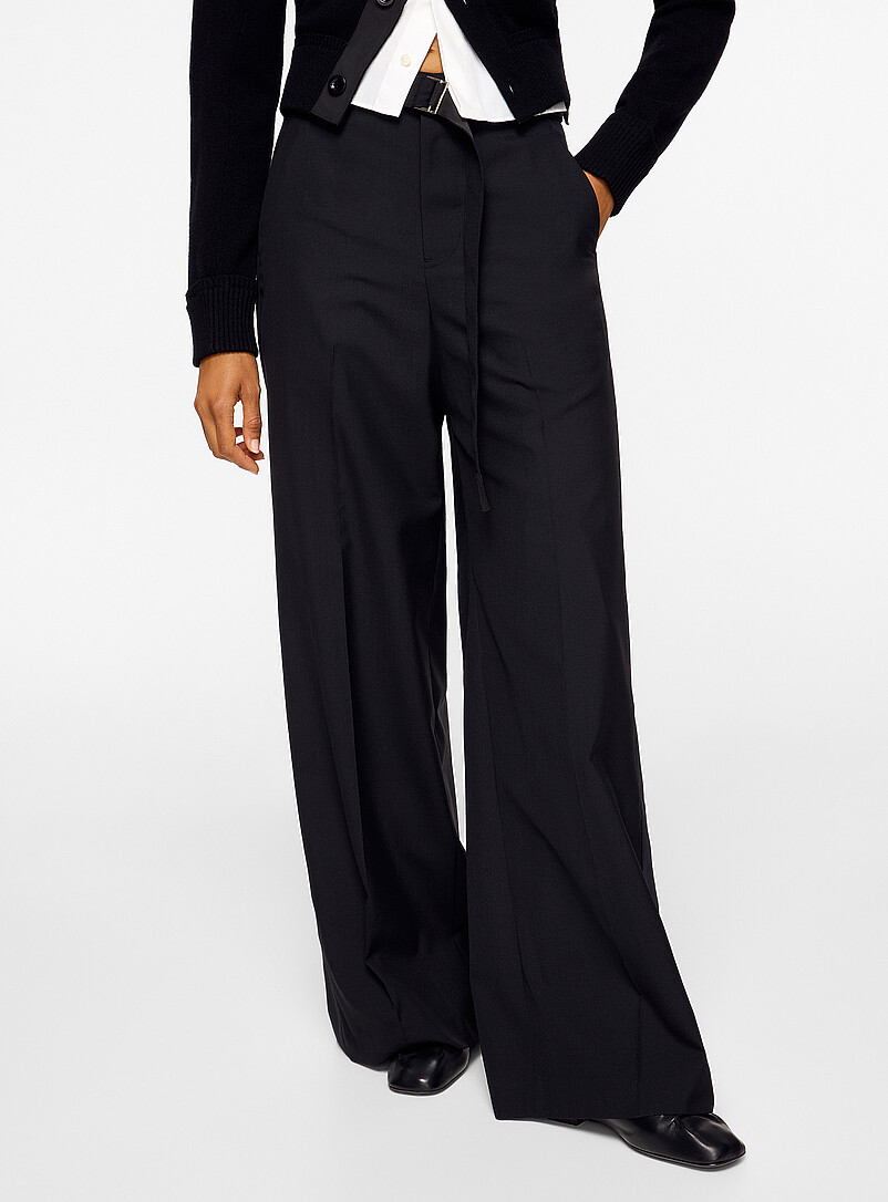 Satiny stripes pure wool tuxedo pant product image 2