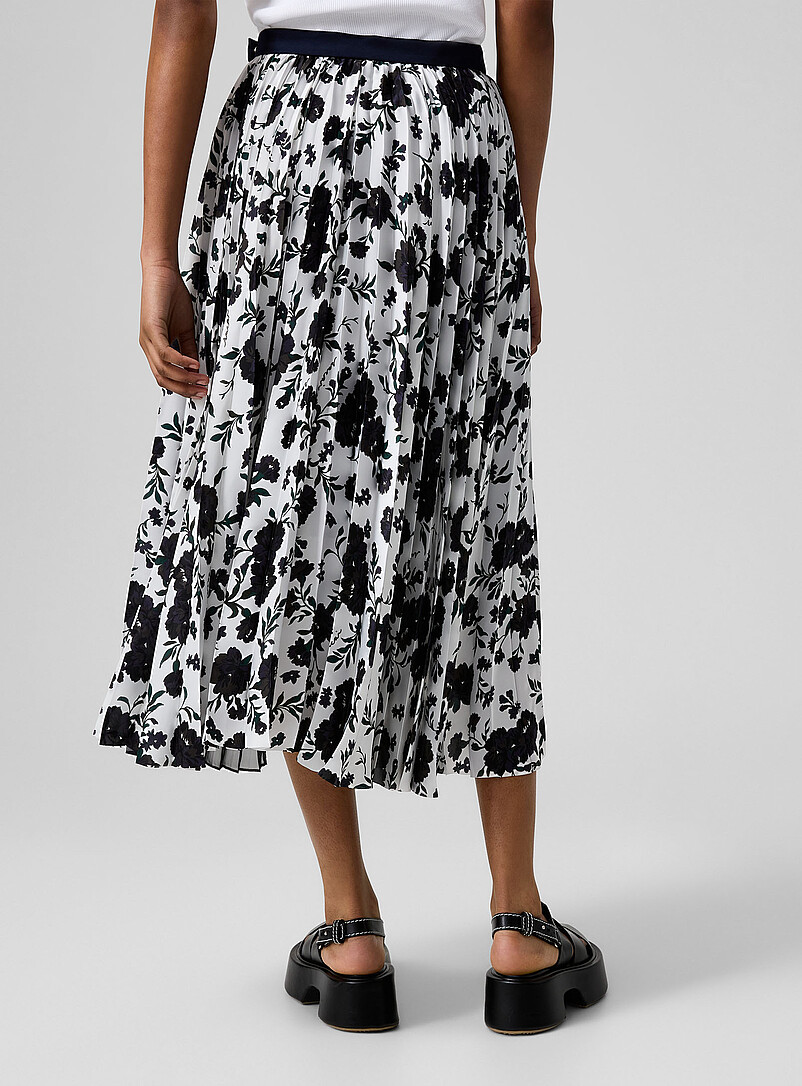 Stripes and flowers pleated midi skirt product image 3