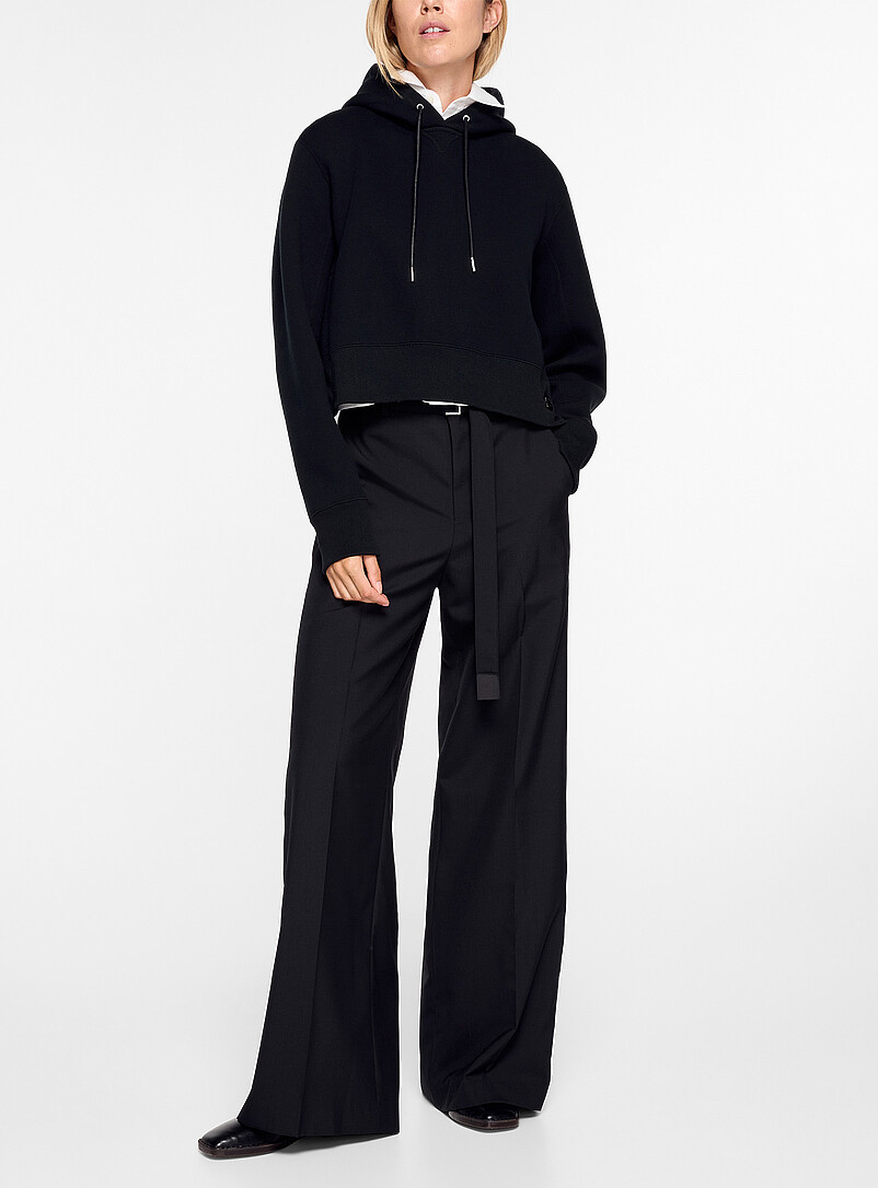 Buttoned slits cropped hoodie product image 2
