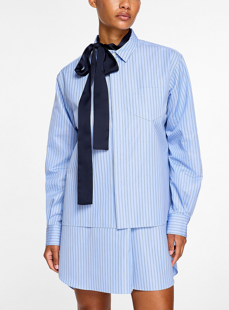 Layered effect tie-neck shirt dress product image 2