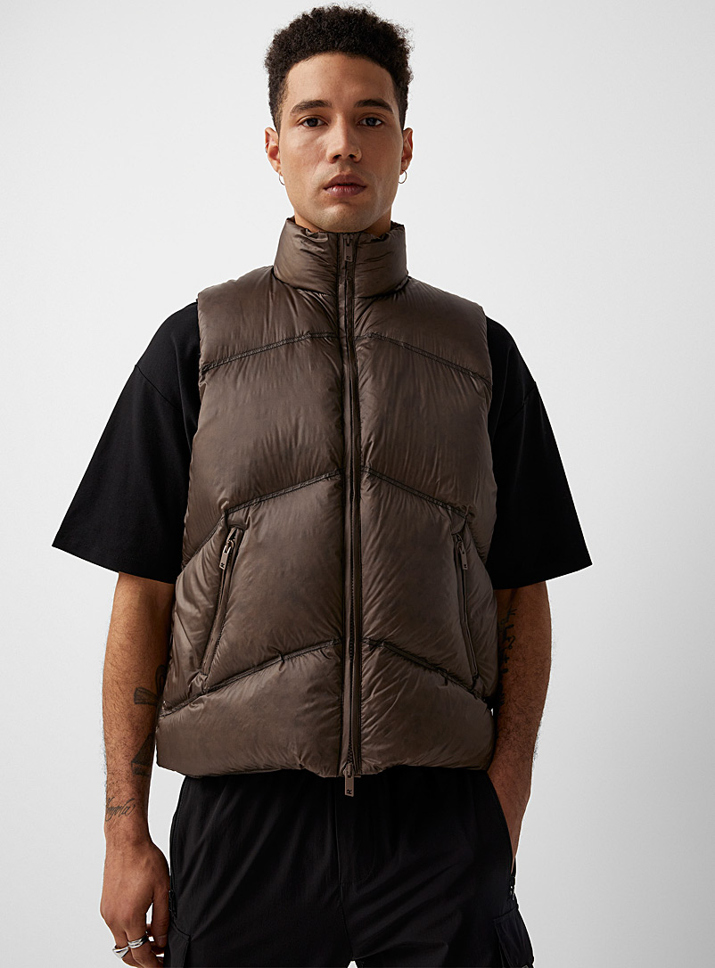 Represent Brown Faded quilted jacket for men