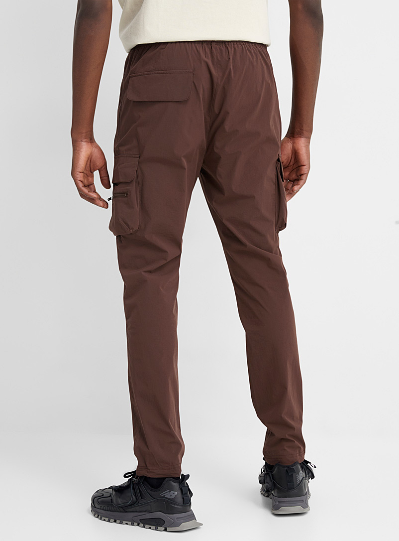 Represent Brown Chocolate nylon cargo joggers for men