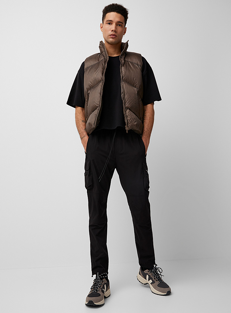 Represent: Le pantalon cargo nylon extensible Noir pour homme