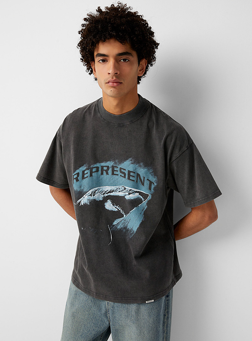 Represent: Le t-shirt Shark Gris pour homme
