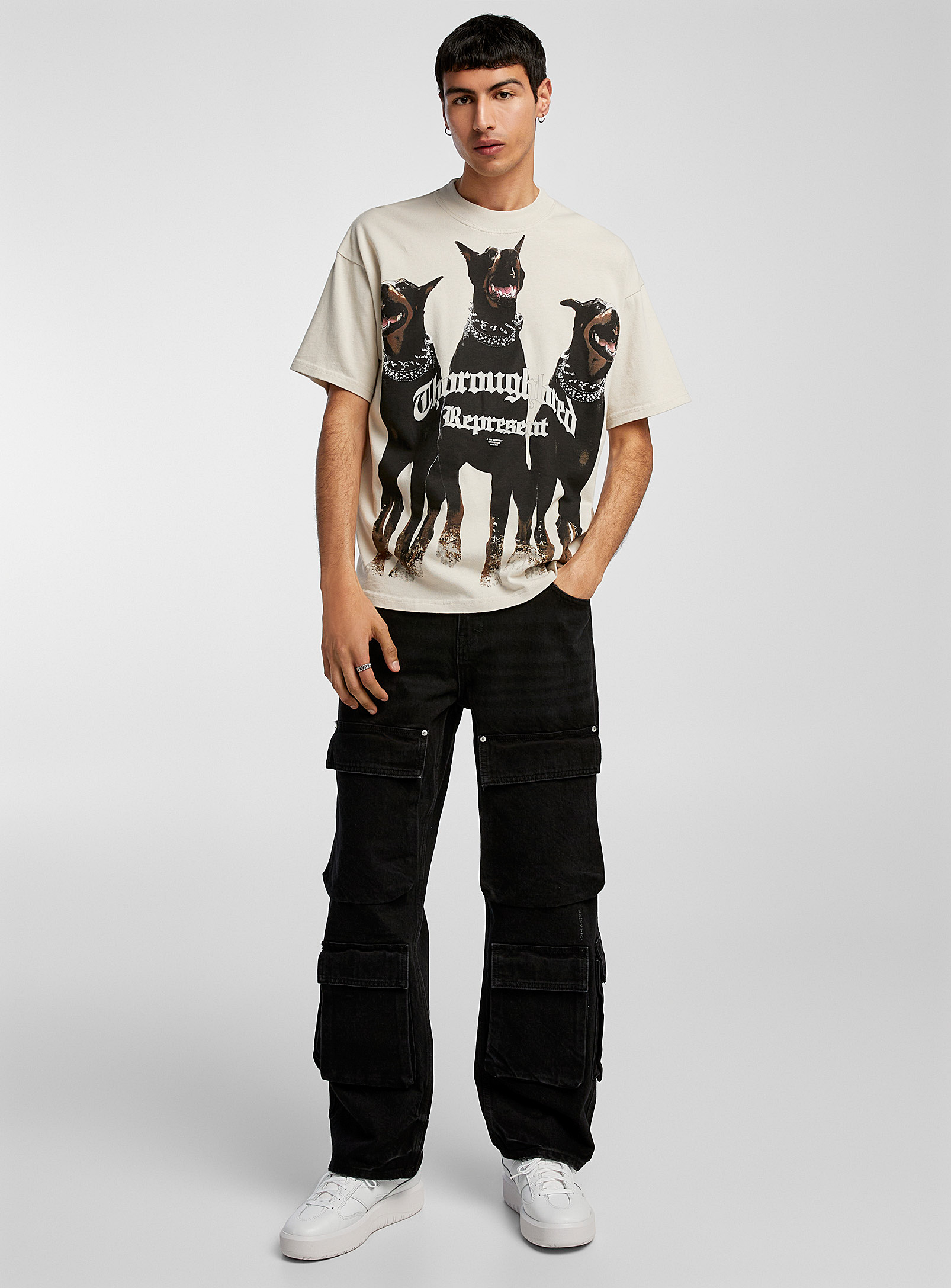 Represent - Men's Faded-black R3 cargo jean Loose fit