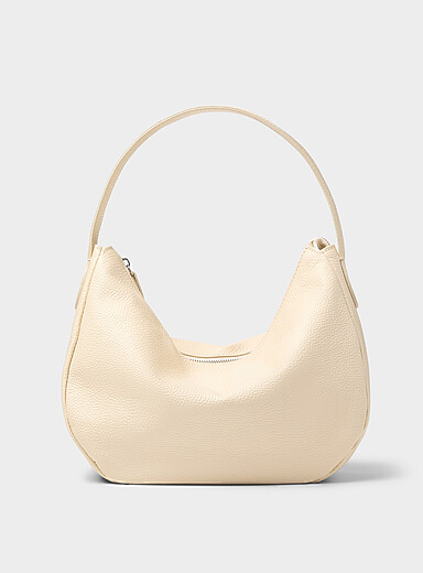 Minimalist pebbled leather XL shoulder bag <b>Exclusive collection from Italy</b>