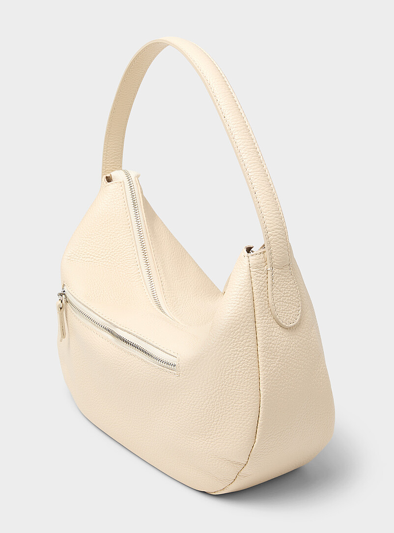 Simons Black Minimalist pebbled leather XL shoulder bag <b>Exclusive collection from Italy</b> for women