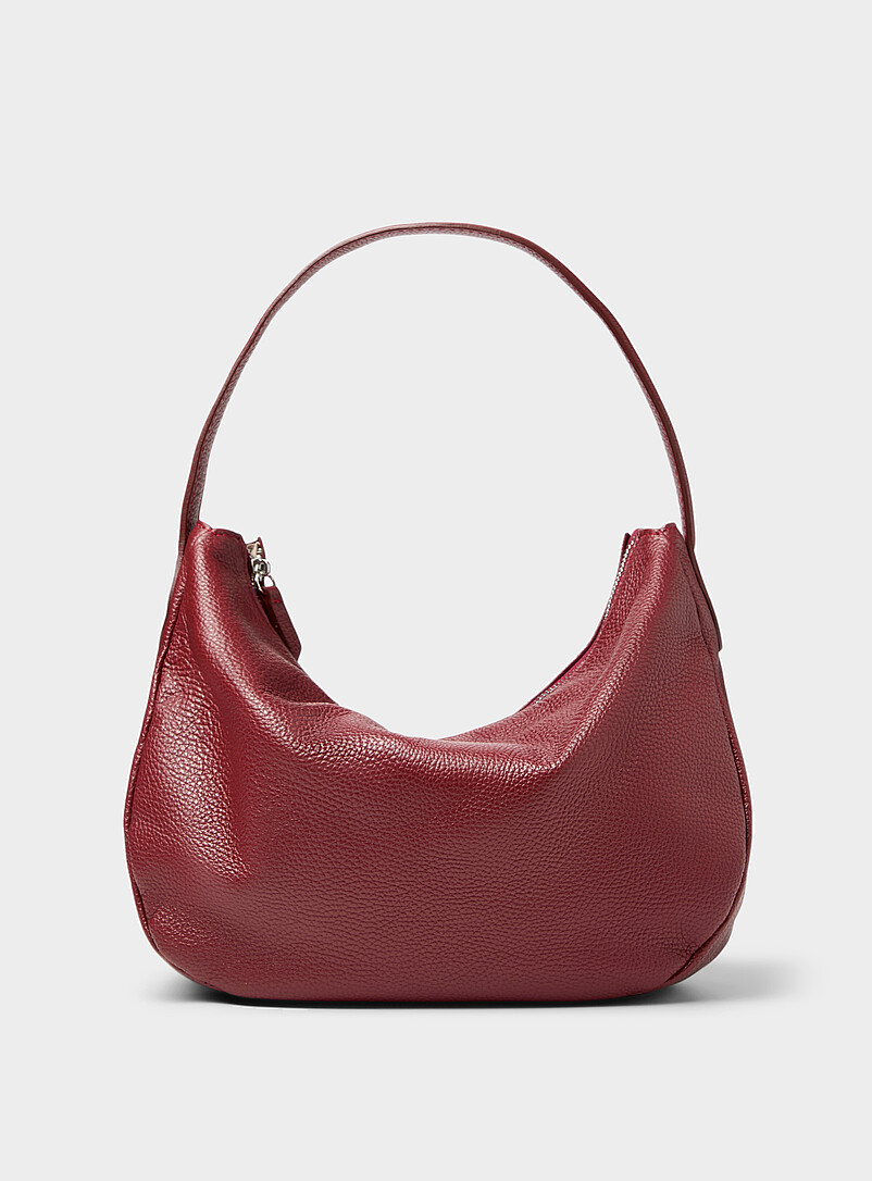 Simons: Le sac d'&eacute;paule XL cuir grenu minimaliste <b>Collection exclusive d'Italie</b> Noir pour femme