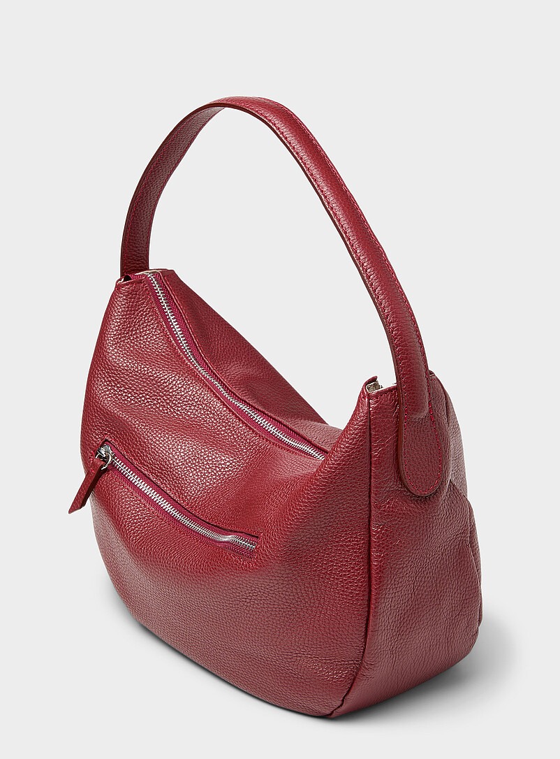 Simons Black Minimalist pebbled leather XL shoulder bag <b>Exclusive collection from Italy</b> for women