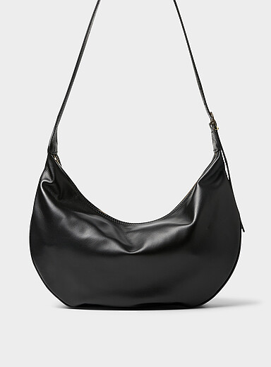 Le sac besace arrondi cuir textur&eacute; <b>Collection exclusive d'Italie</b>