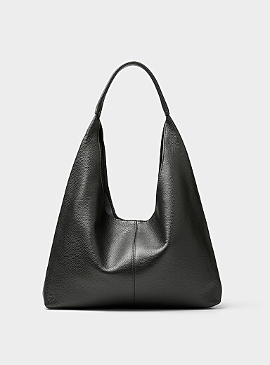 Soft peppled leather hobo bag <b>Exclusive collection from Italy</b>
