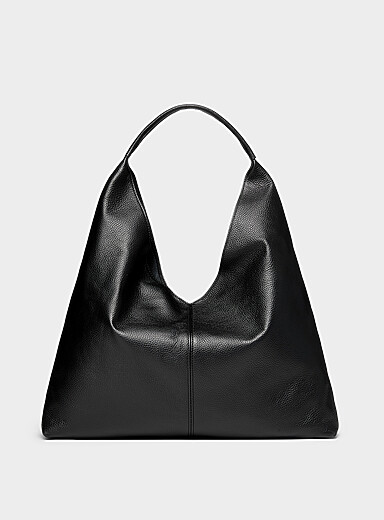Large soft peppled leather hobo bag <b>Exclusive collection from Italy</b>