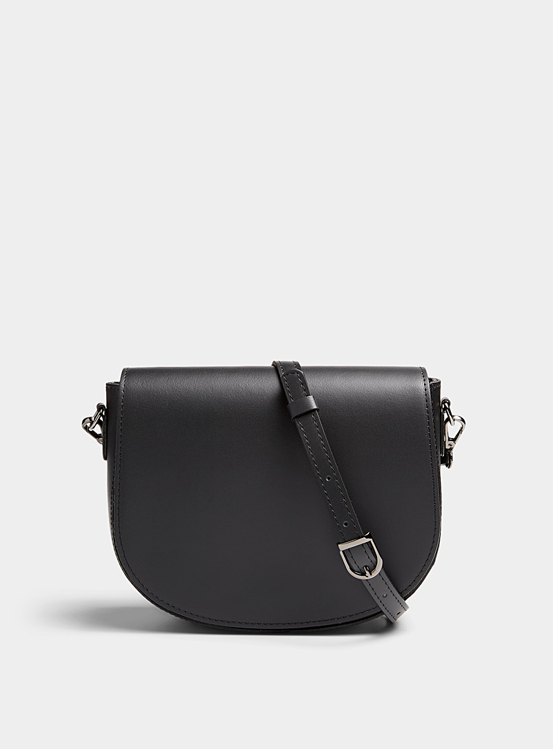 Le 31 Black Smooth leather saddle bag for men