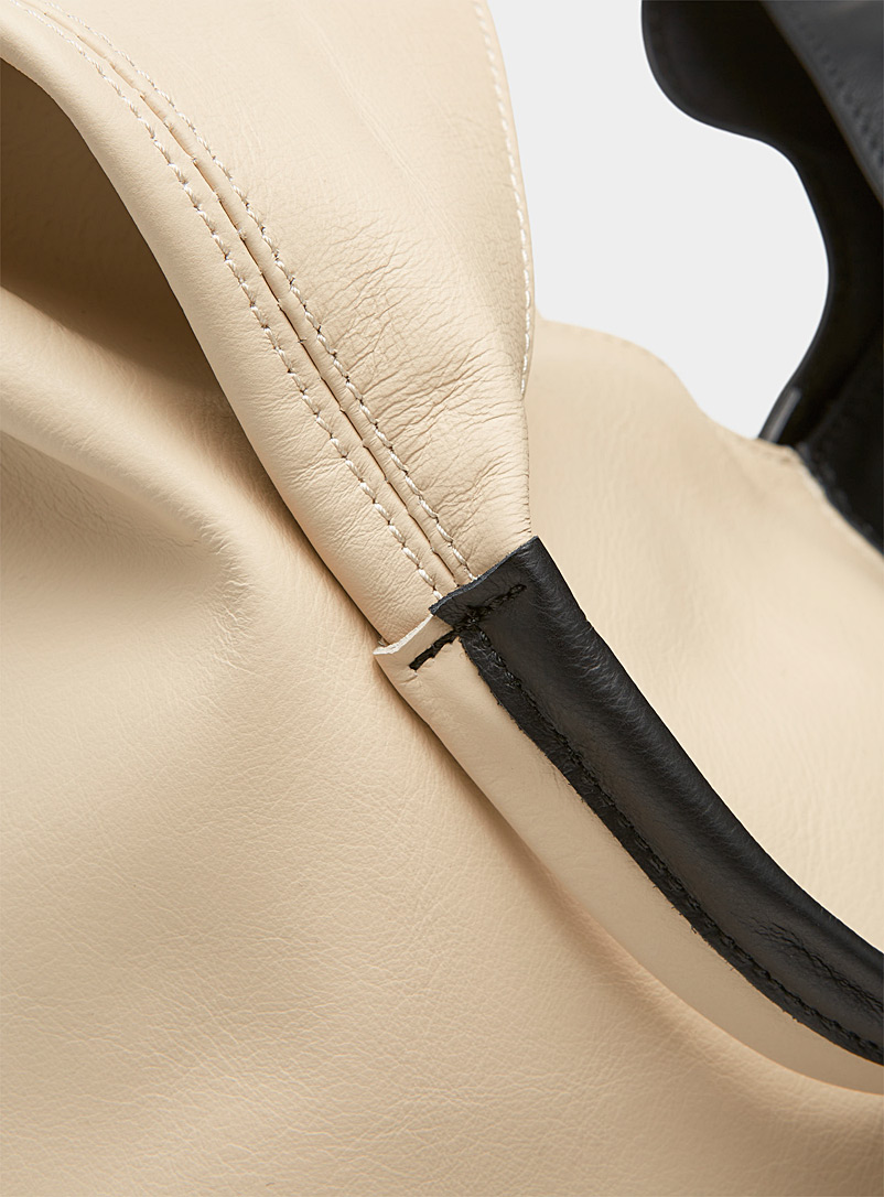 Simons Patterned Black Supple leather hobo tote bag for women