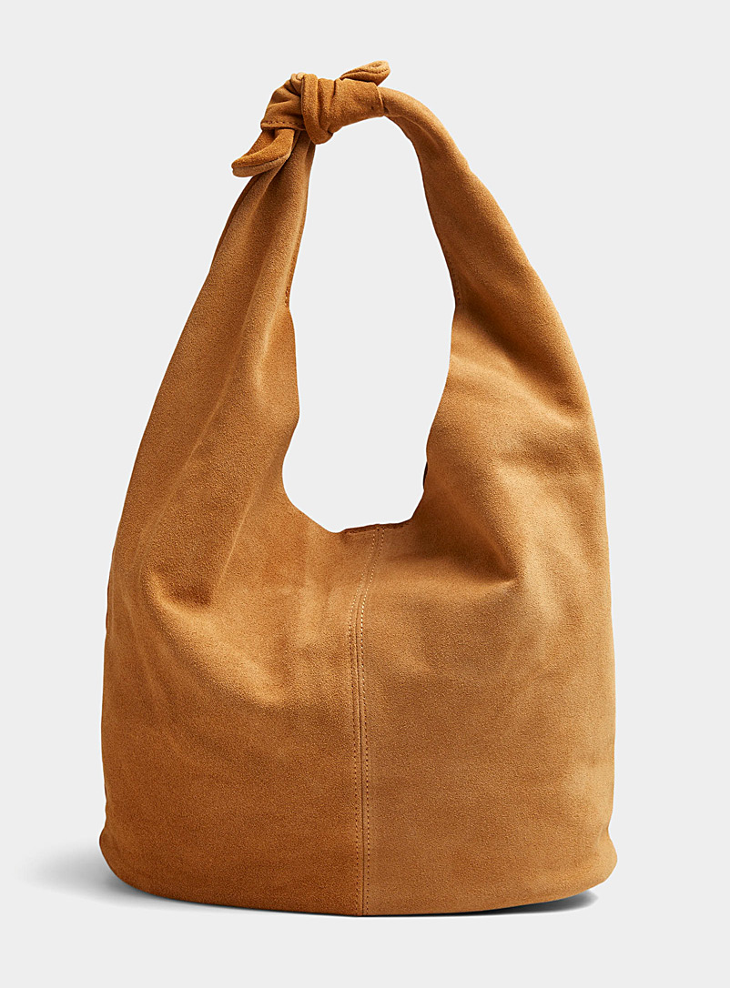 Simons Honey Slouchy suede knot-handle bag for women