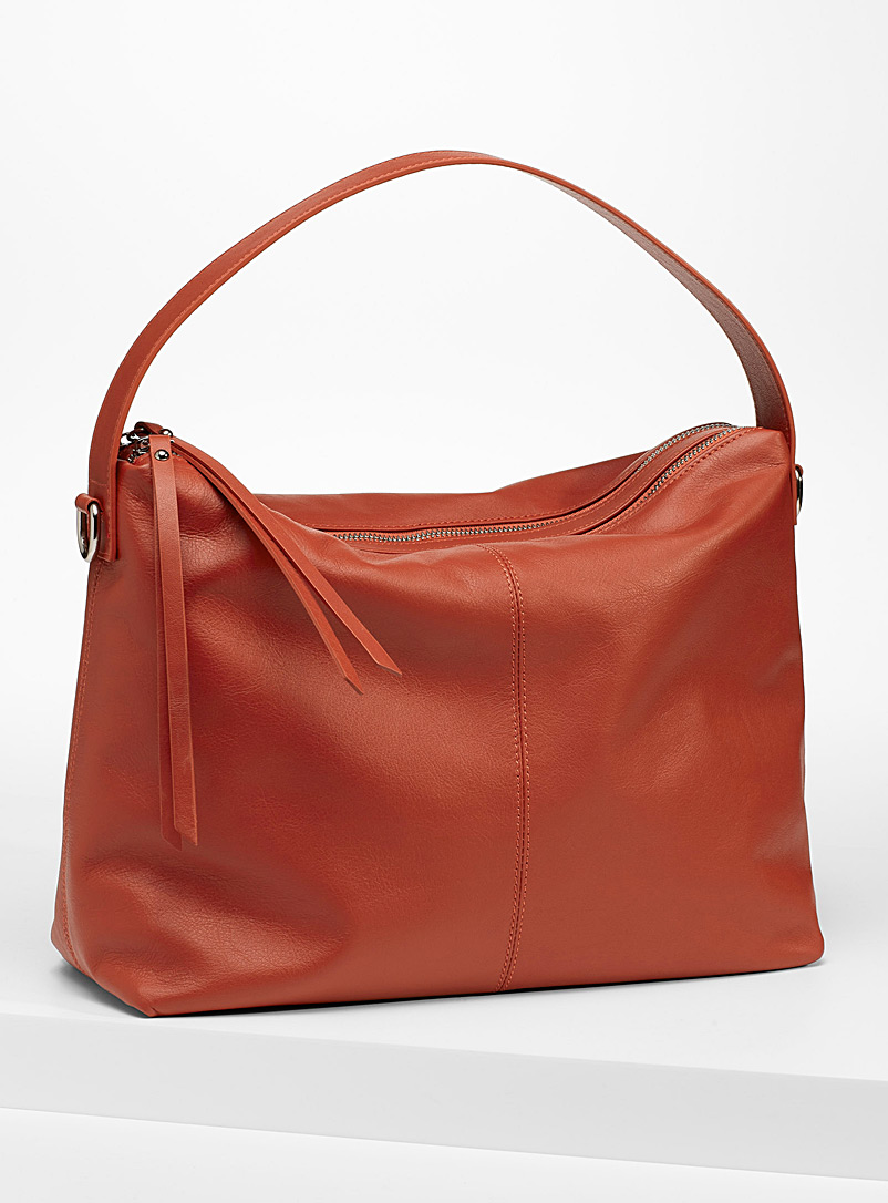 Simons Copper Supple leather shoulder saddle bag for women