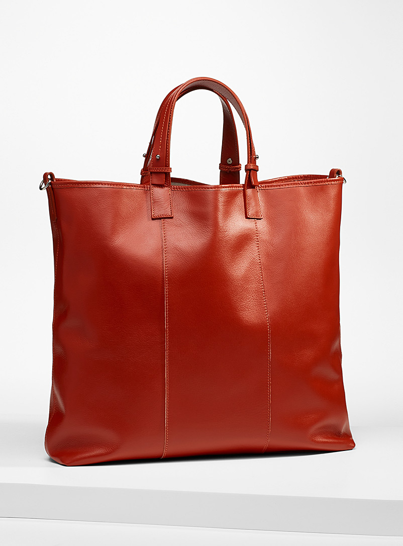 Simons Copper Large supple leather tote for women