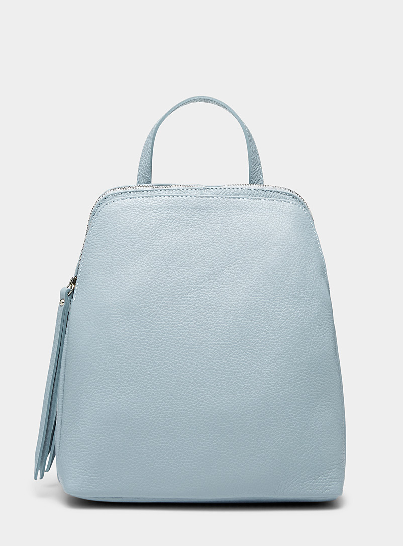 Simons Teal Minimalist leather backpack for women