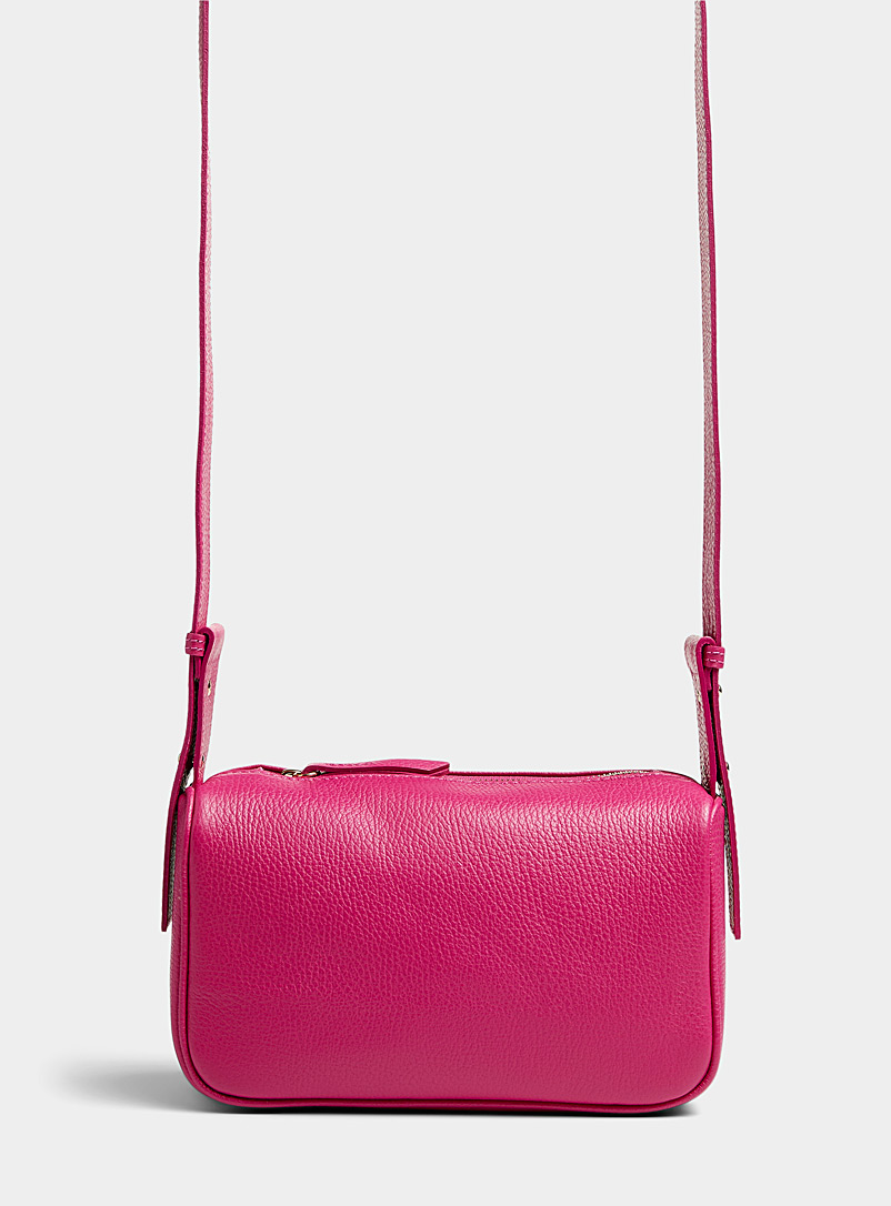 Simons Medium Pink Pebbled leather rectangular shoulder bag for women