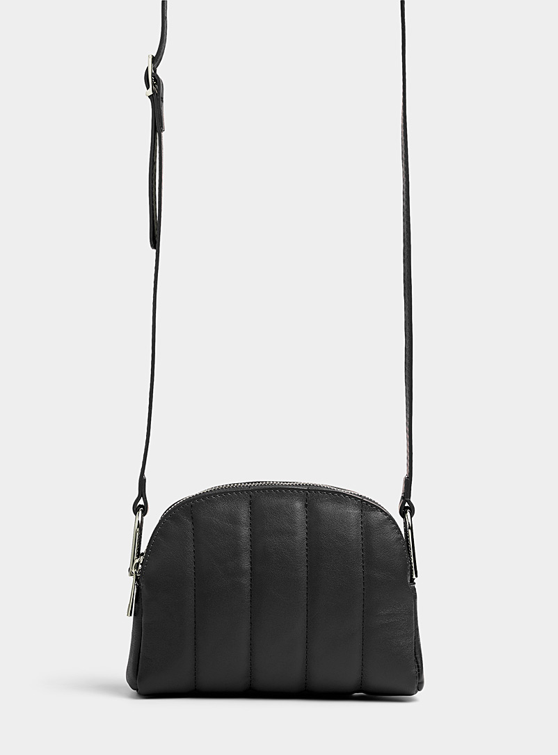 Simons Black Small quilted dome shoulder bag for women