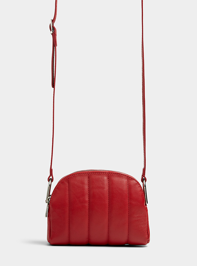 Simons Red Small quilted dome shoulder bag for women