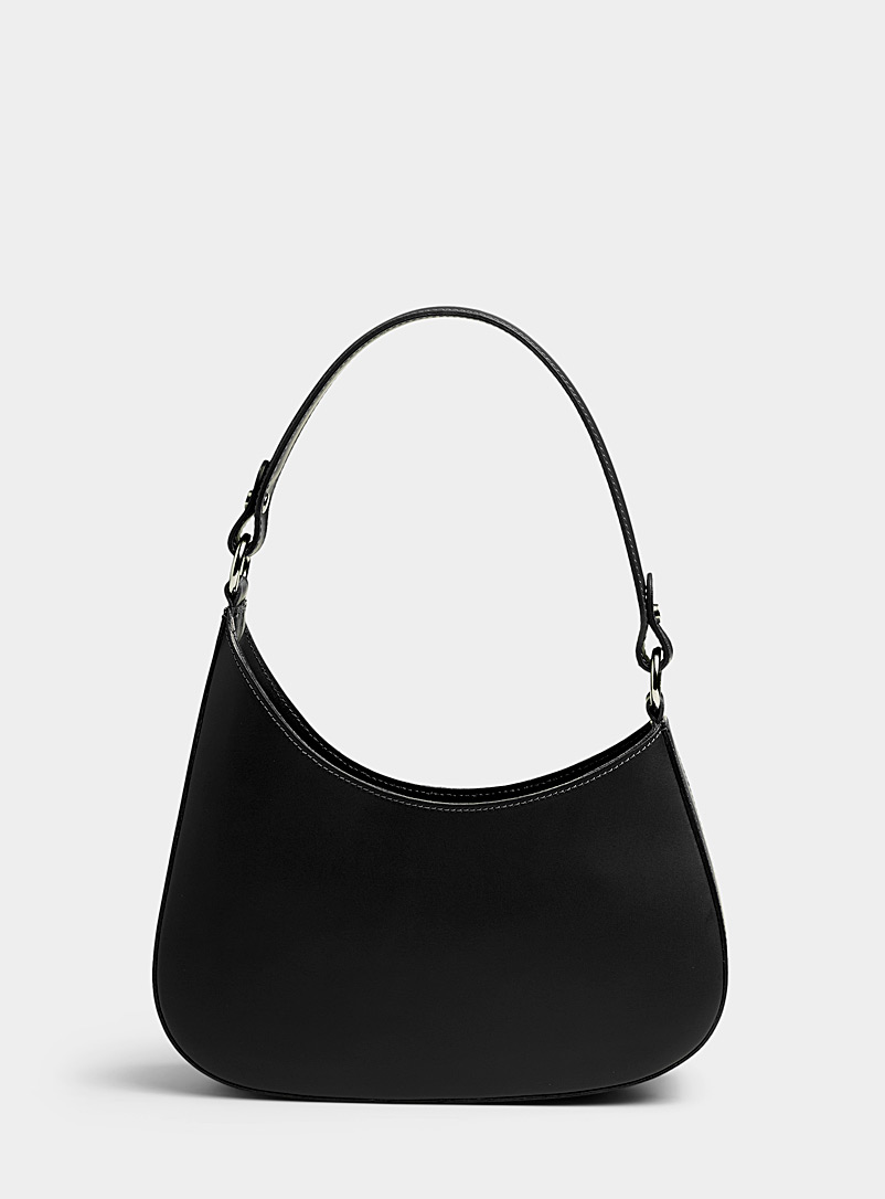 Simons Black Asymmetrical leather bag for women