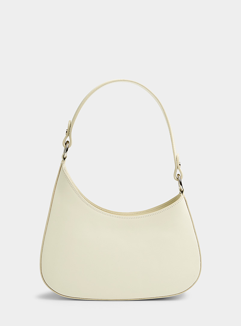 Simons Ecru/Linen Asymmetrical leather bag for women