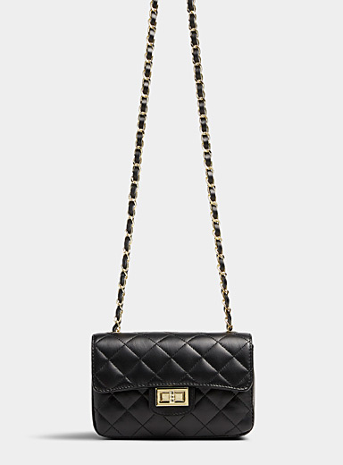 Small quilted smooth leather bag <b>Exclusive collection from Italy</b>