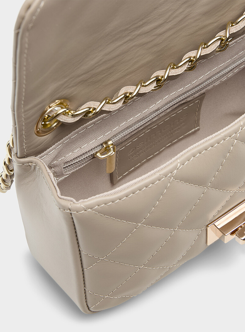 Simons Black Small quilted smooth leather bag <b>Exclusive collection from Italy</b> for women